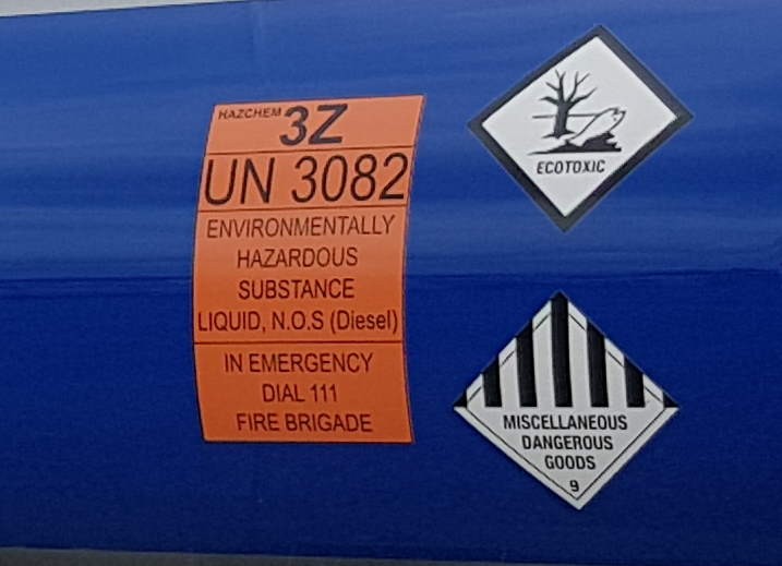 What are the orange signs on the side of fuel tankers?