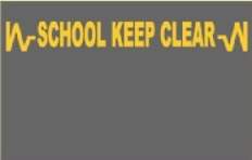 school keep clear painted road marking