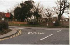 blind junction with stop sign