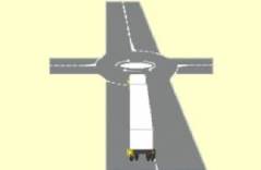 lorry approaching roundabout