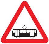 trams crossing ahead