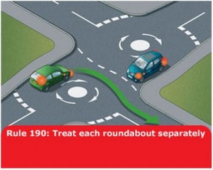 highway-code-rule-190-separate-roundabout