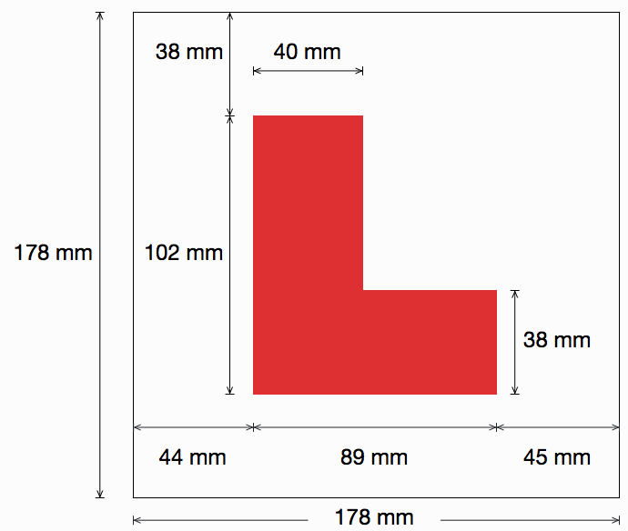 L plate dimensions
