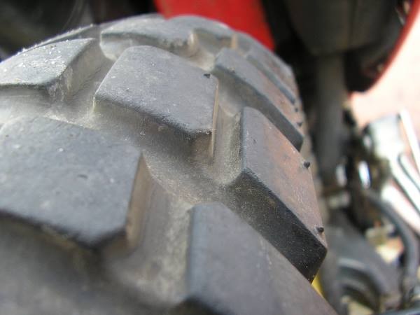 Off-road bikes tend to have deep tread on the tyres to give superior grip on mud and sand