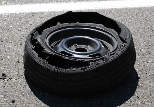 Tyre blowouts can be caused by a weakness in the sidewall which is breached if the tyre pressure becomes too high, or there's a sudden impact on the tyre like hitting a pothole at speed. More blowouts occur in summer.