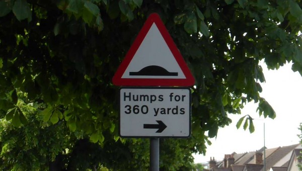 humps for 300 yards sign