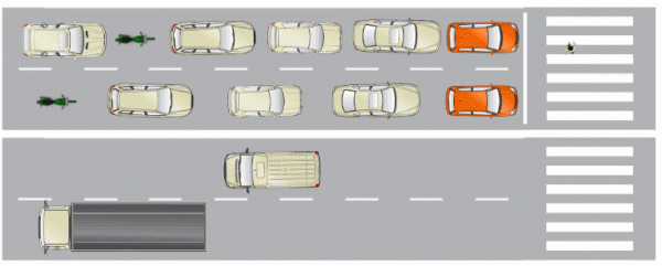 traffic waiting at pedestrian crossing