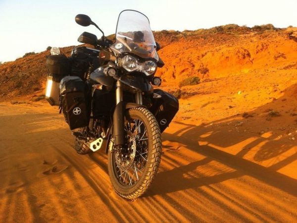 Touring motorbike in the desert