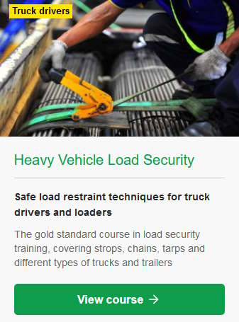 Heavy vehicle load security course