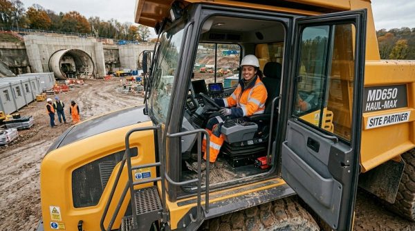 Dump truck driver on HS2 site